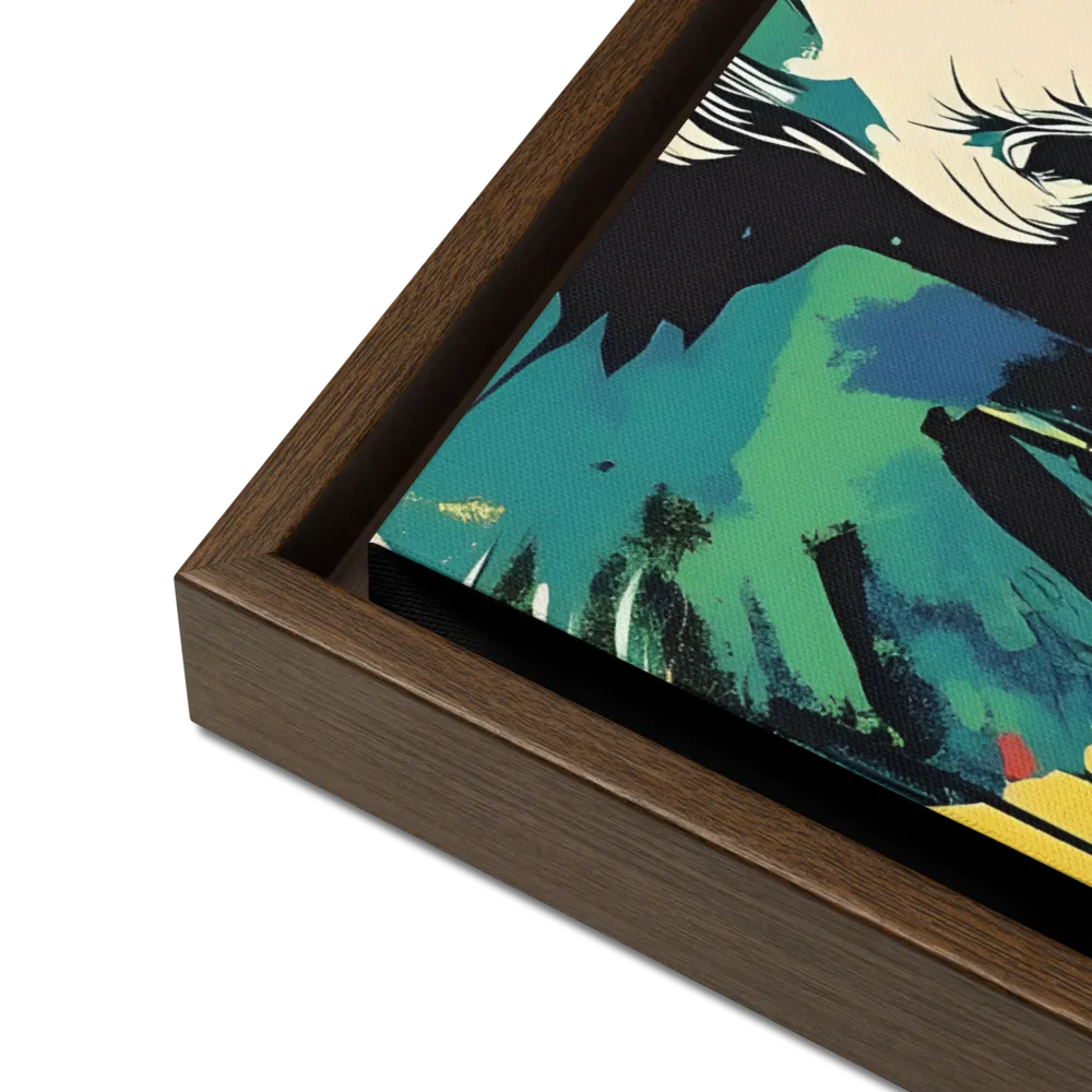 Elegance of the Wild: A Colorful Harmony | Canvas with Brown Frame | 18″×24″