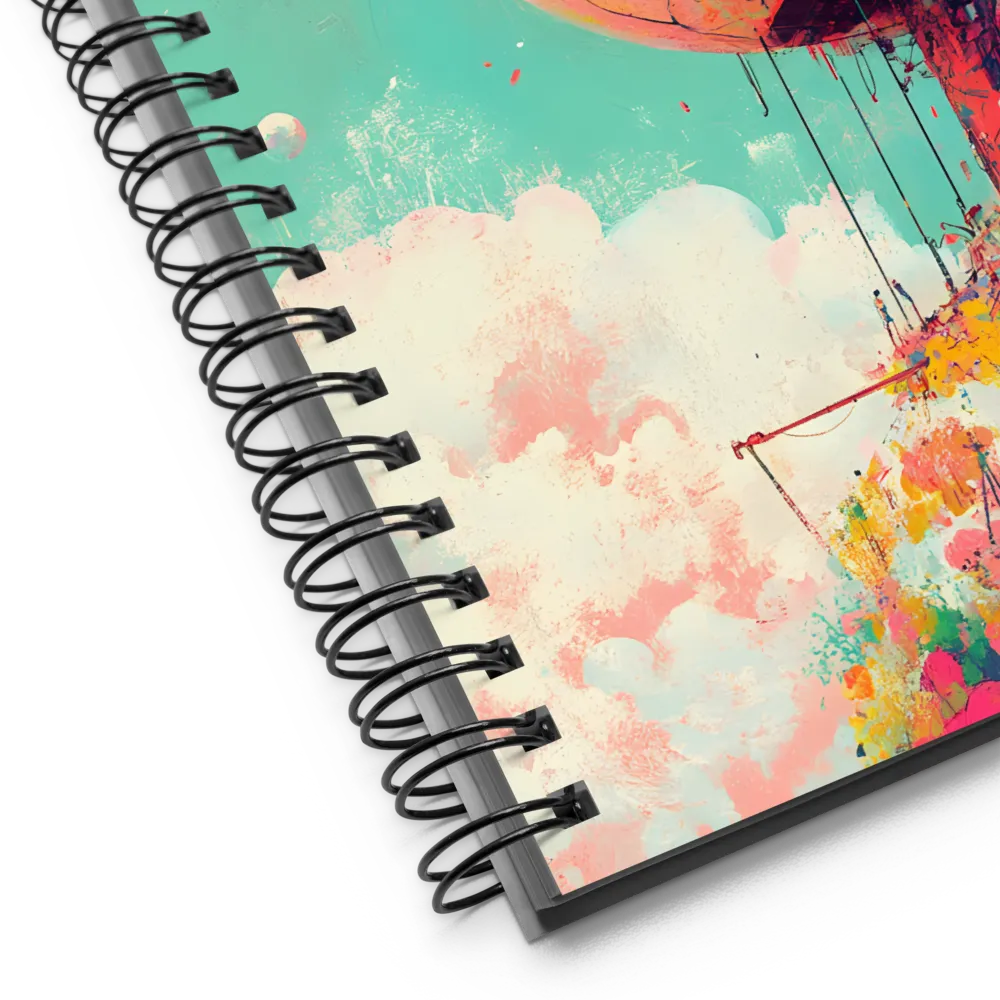 Suspended Sphere in a Vibrant Dreamscape | Spiral Notebook