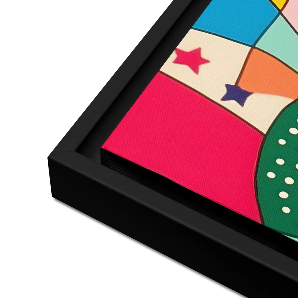 Playful Geometry in Color | Canvas with Black Frame | 18″×24″