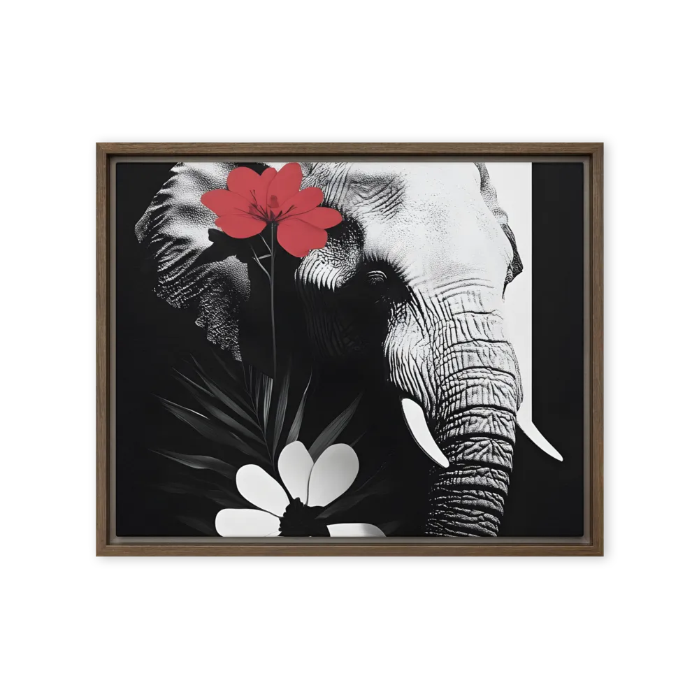 Elephant Harmony | Canvas with Brown Frame | 16″×20″