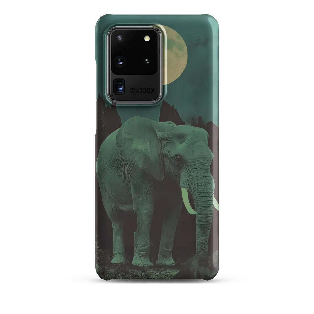 Ethereal Presence: Elephant Under a Full Moon