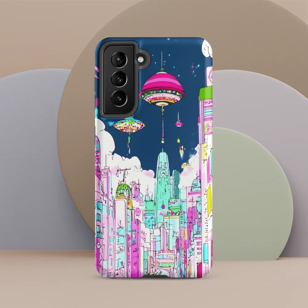 Futuristic Cityscape with Floating Structures