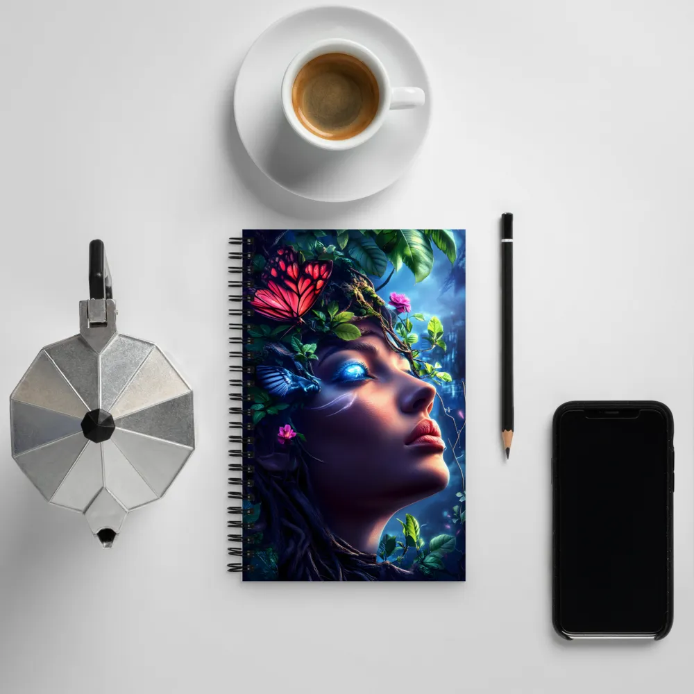 Nature's Enchantment: A Surreal Portrait | Spiral Notebook