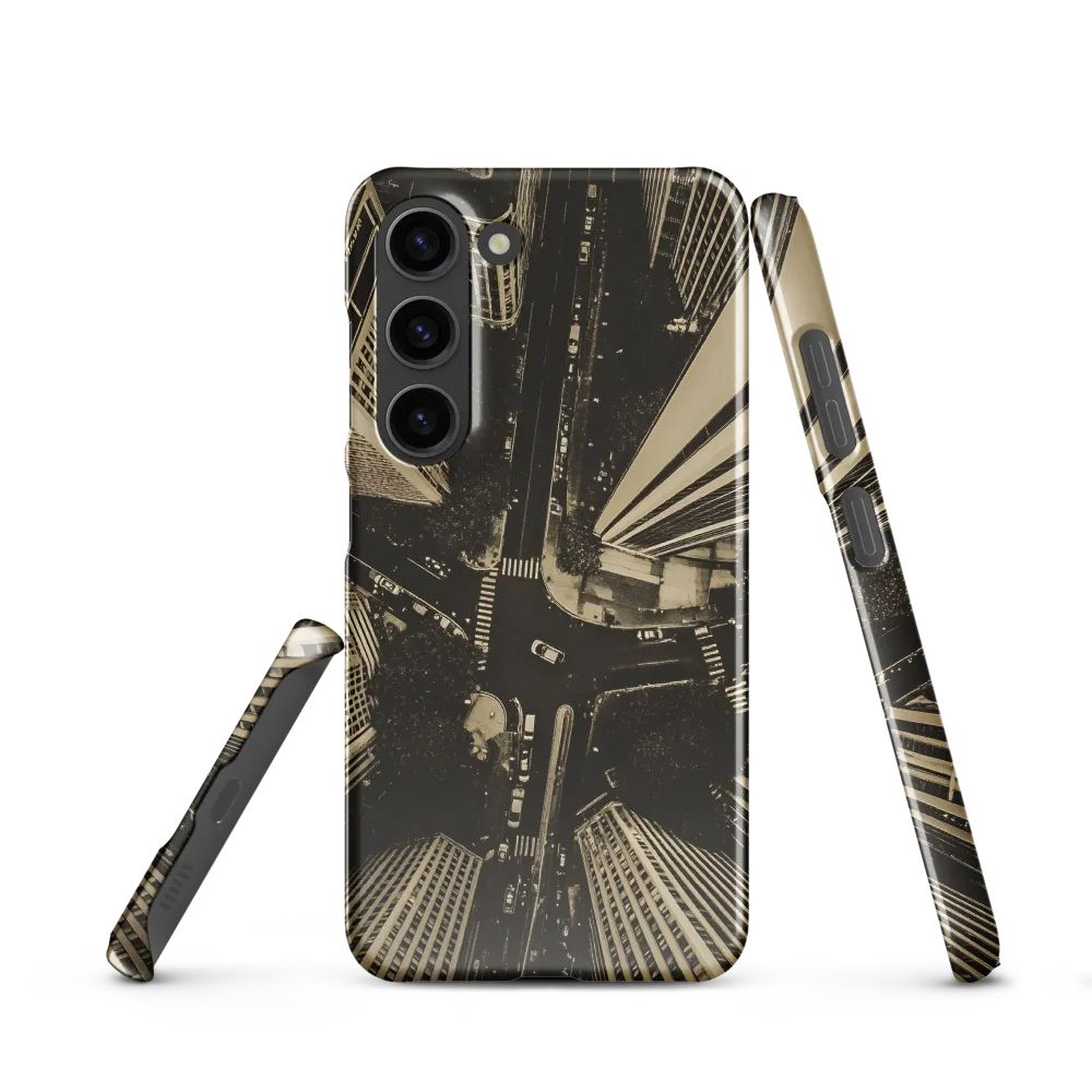 Urban Symphony: Aerial Perspective of City Life | Phone Case |  S23 | Snap Case | Glossy