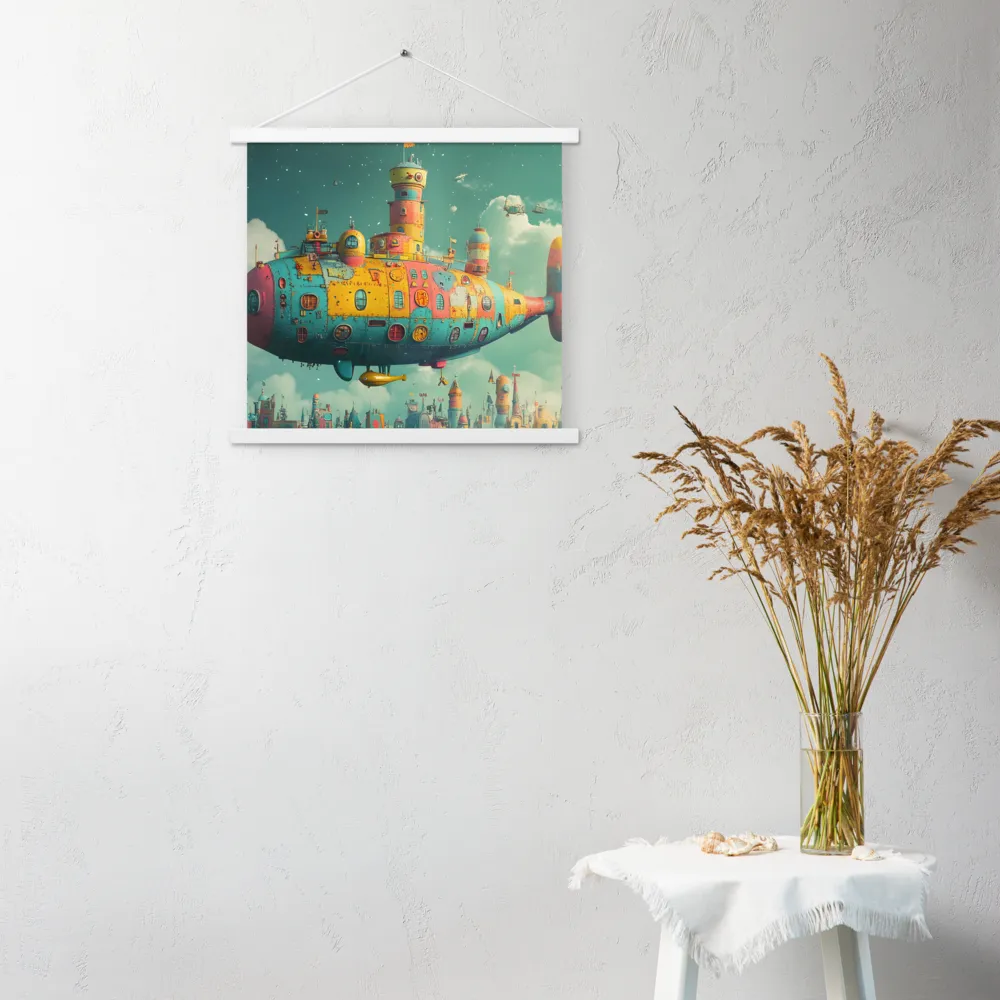 Submerged Dreams: A Whimsical Voyage | Poster With White Wood Hanger | 18″×18″