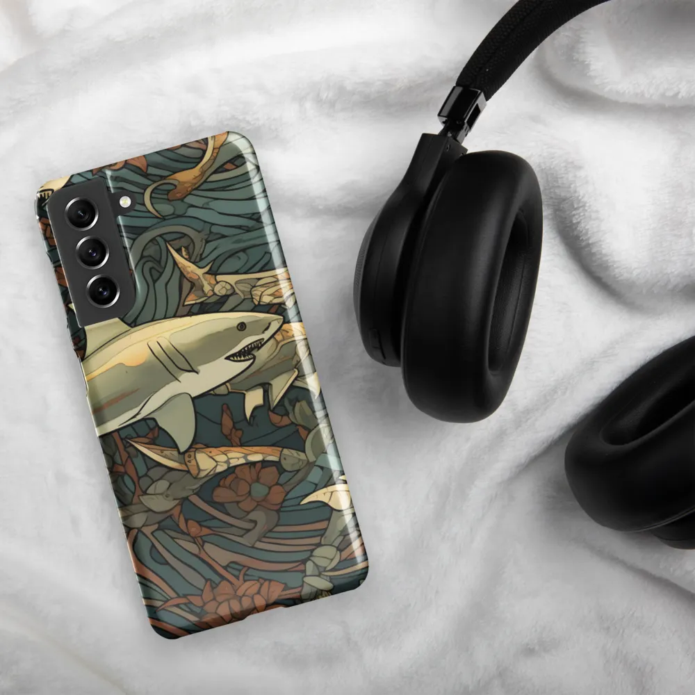 Dynamic Harmony of Sharks and Flora | Phone Case |  S21 | Snap Case | Glossy