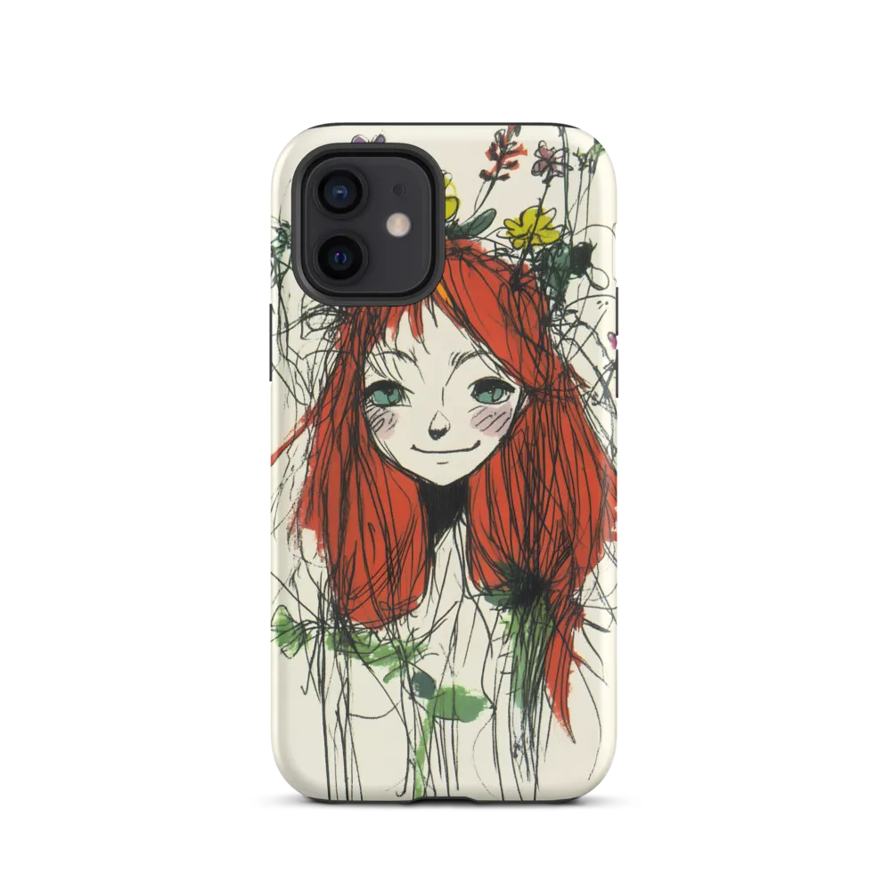 Whimsical Floral Portrait | Phone Case |  12 | Tough Case | Matte
