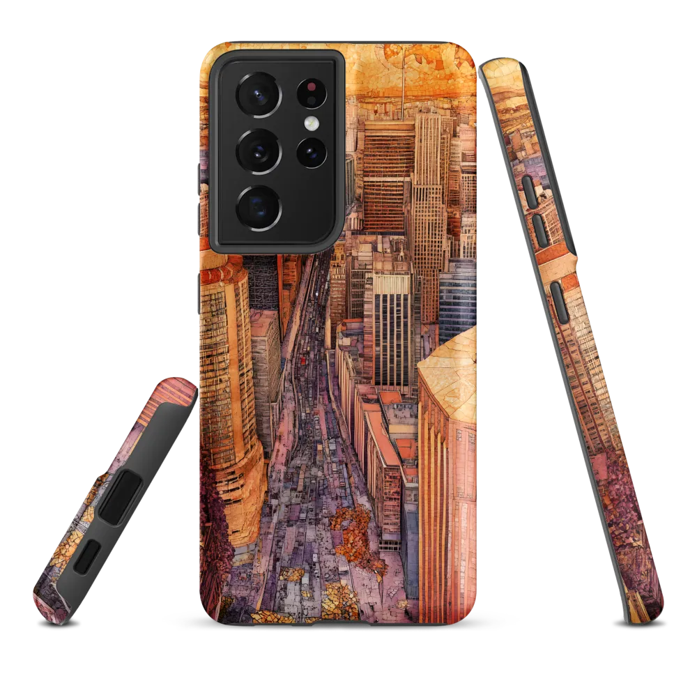 Mosaic Cityscape at Dusk