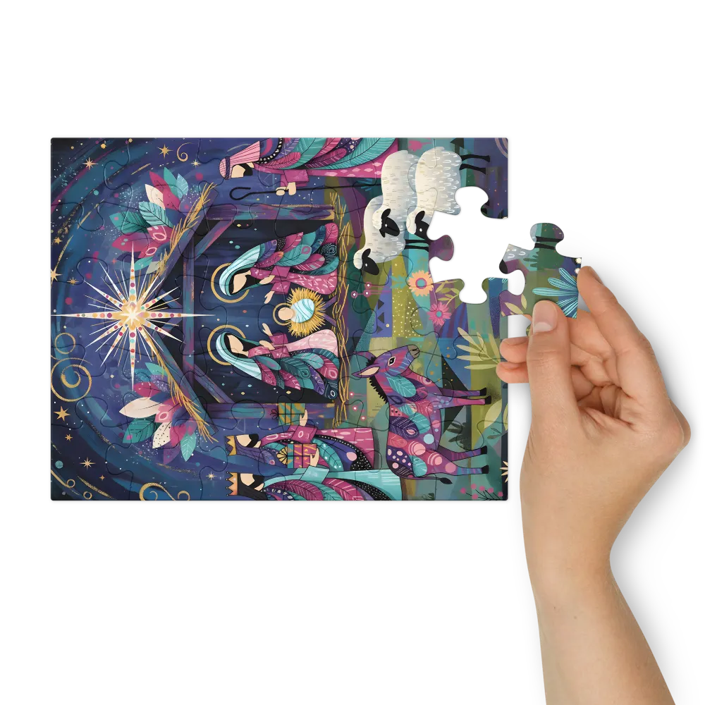 Starry Nativity 
 Jigsaw Puzzle in Tin Box