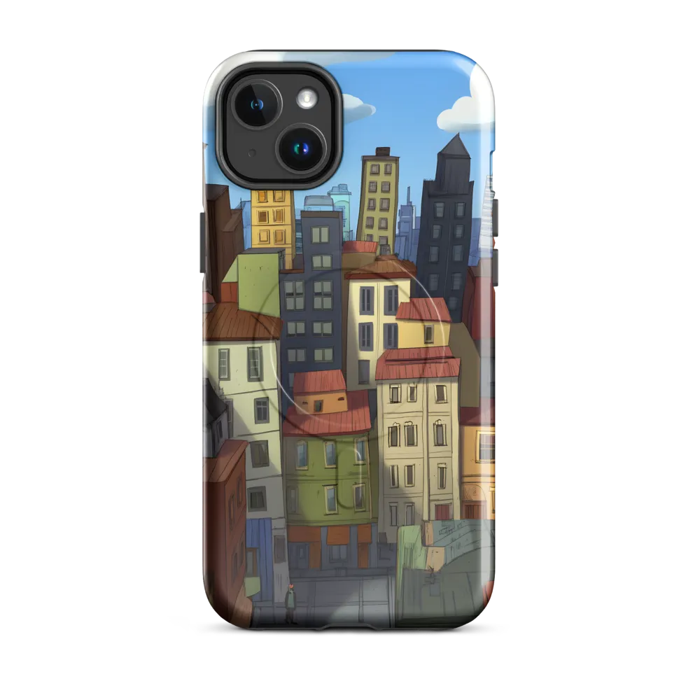 Urban Symphony: A Colorful Cityscape | Phone Case |  14 Plus | MagSafe® Tough Case | Glossy
