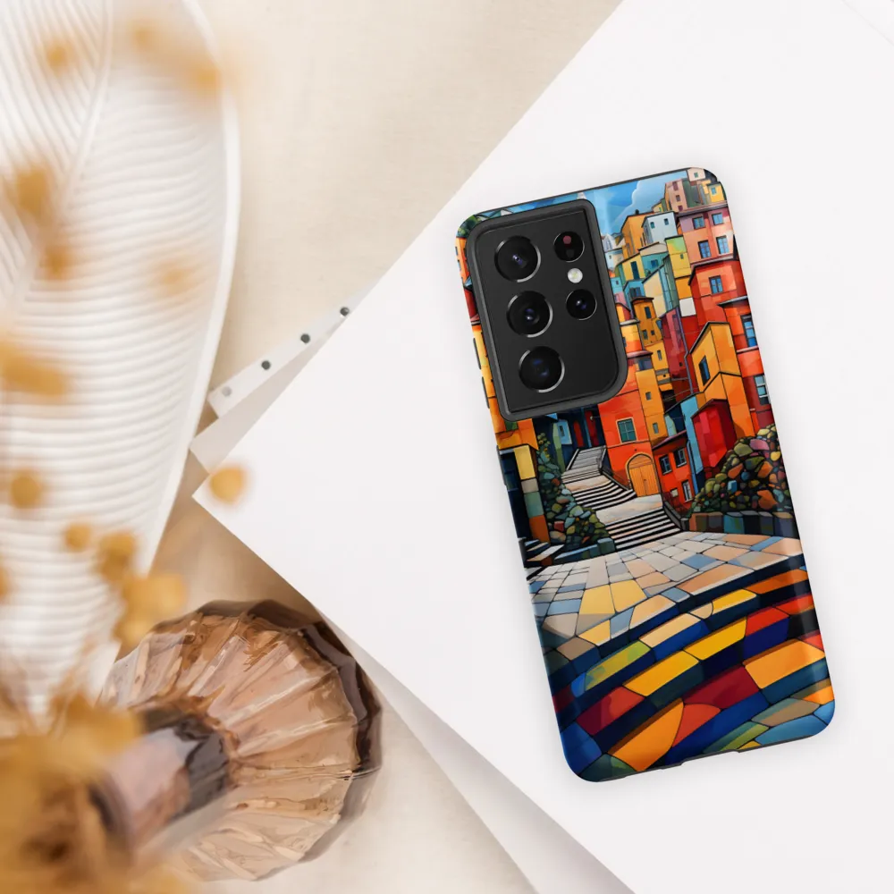 Vibrant Village: A Cubist Journey