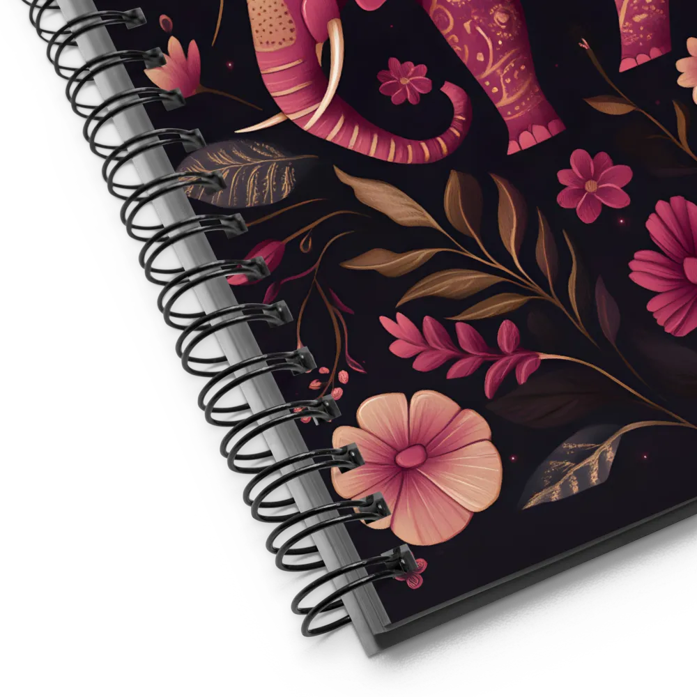 Elegance in Bloom: The Enchanted Elephant | Spiral Notebook