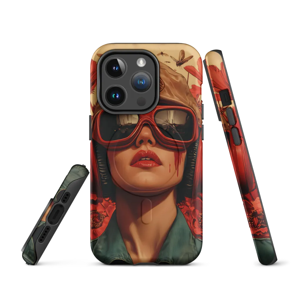Defiant Portrait in a Floral Realm | Phone Case |  14 Pro | MagSafe® Tough Case | Matte