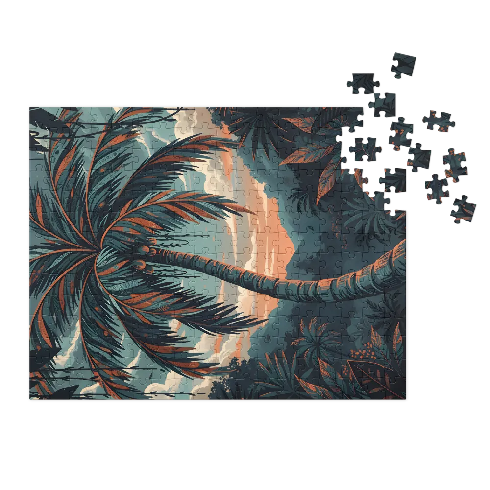 Palm at Dusk 
 Jigsaw Puzzle in Tin Box