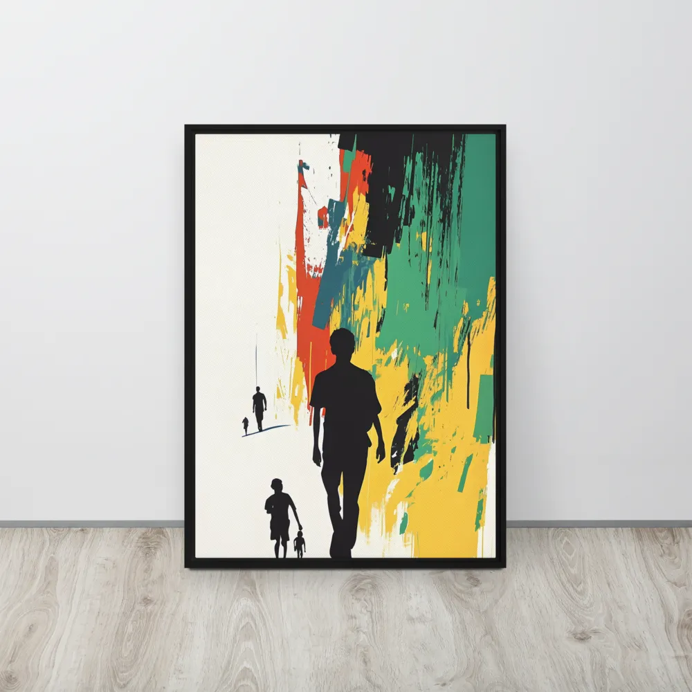 Journey of Silhouettes | Canvas with Black Frame | 20″×28″