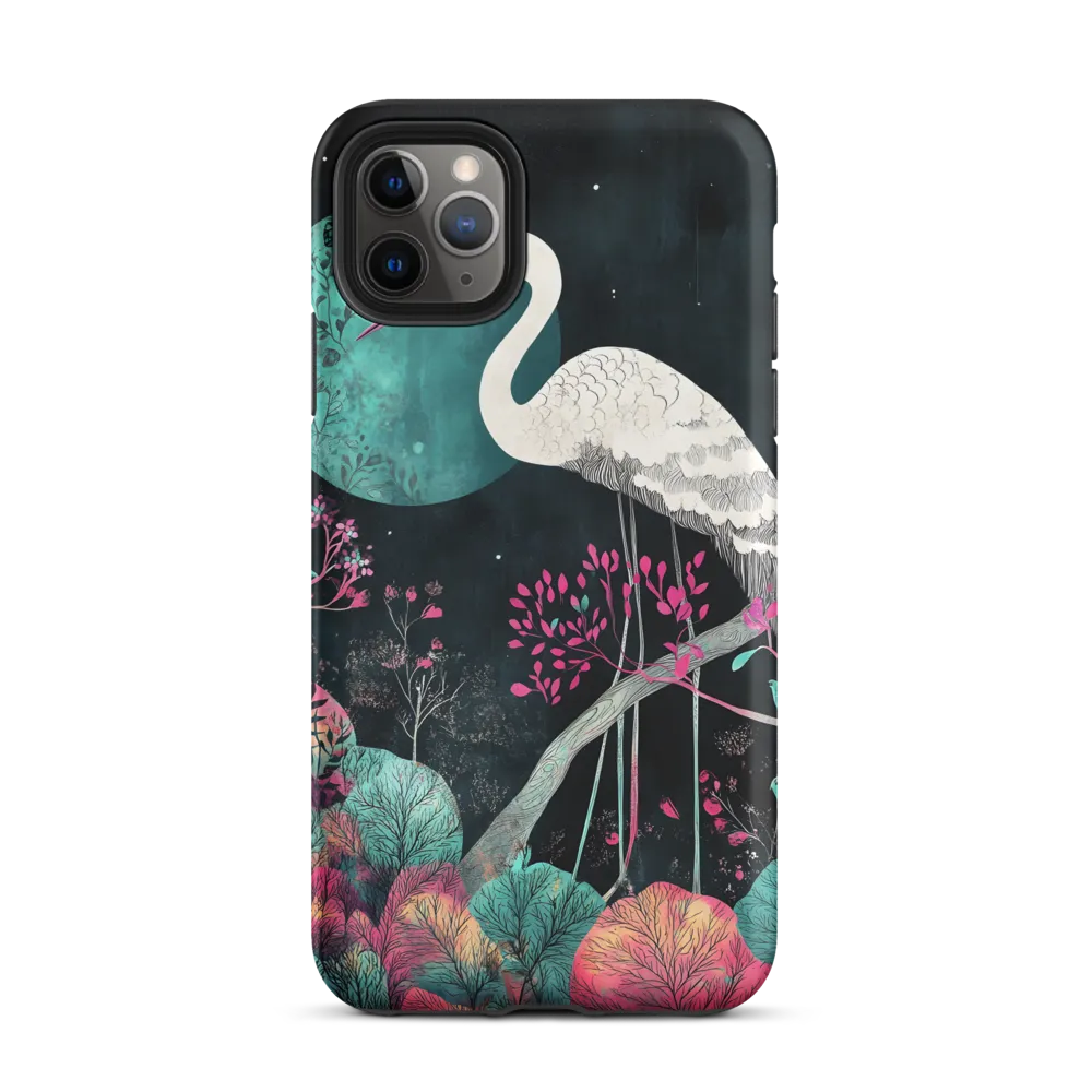 Ethereal Presence: Heron in a Floral Dreamscape