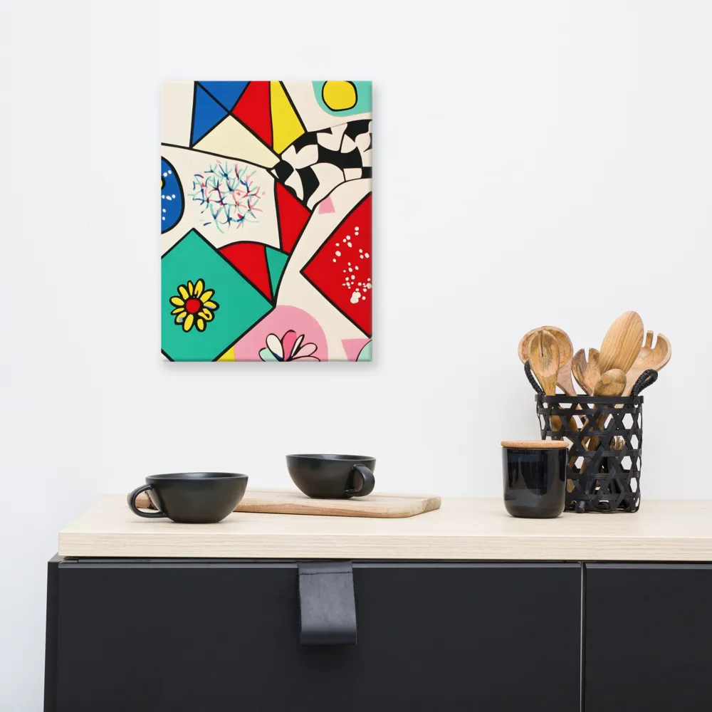 Joyful Geometry: A Playful Dance of Shapes and Colors | Canvas | 12″×16″