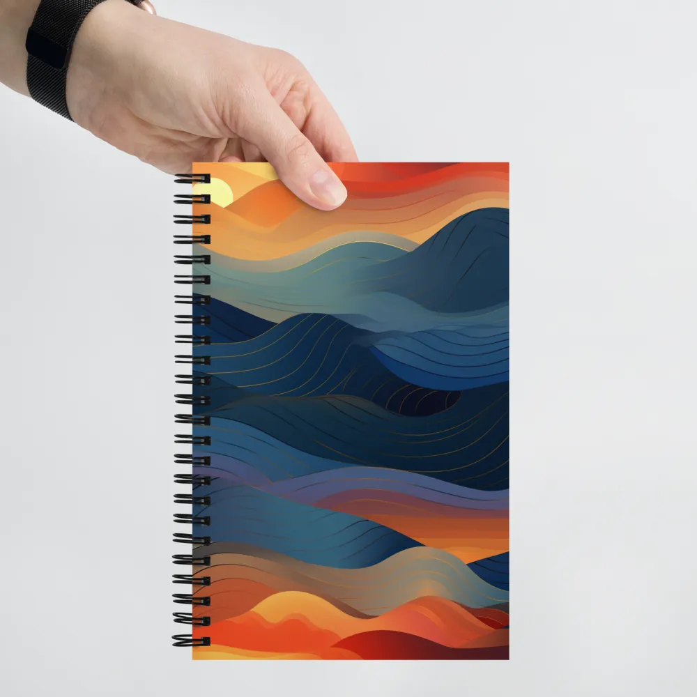 Harmonious Waves at Dusk | Spiral Notebook