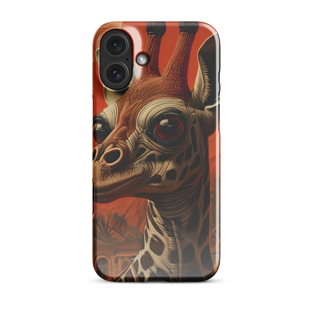 Whimsical Giraffe in an Orange Dreamscape