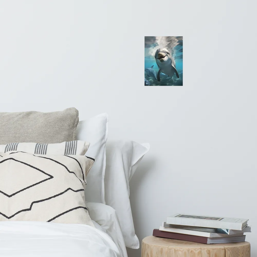 Beneath the Waves: A Dolphin's Dance | Poster | 8″×10″