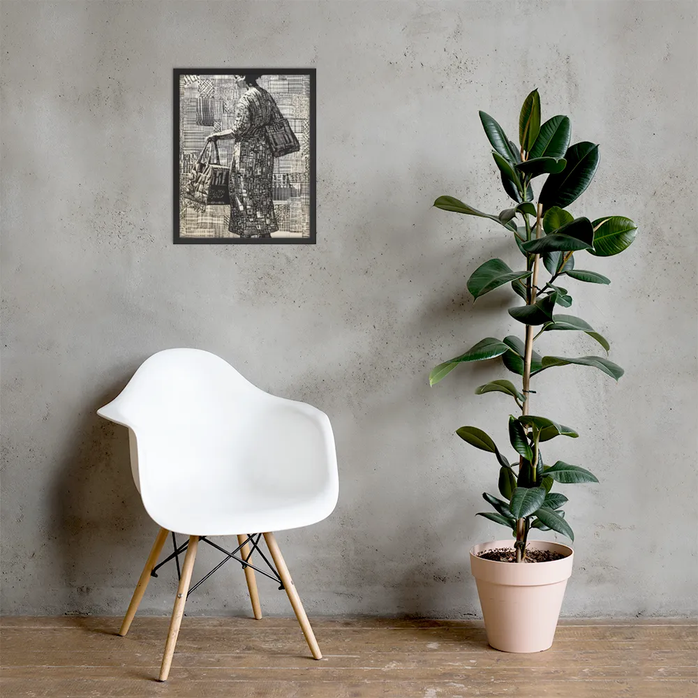 Urban Reflections: A Shopping Narrative | Poster with Black Frame | 16″×20″