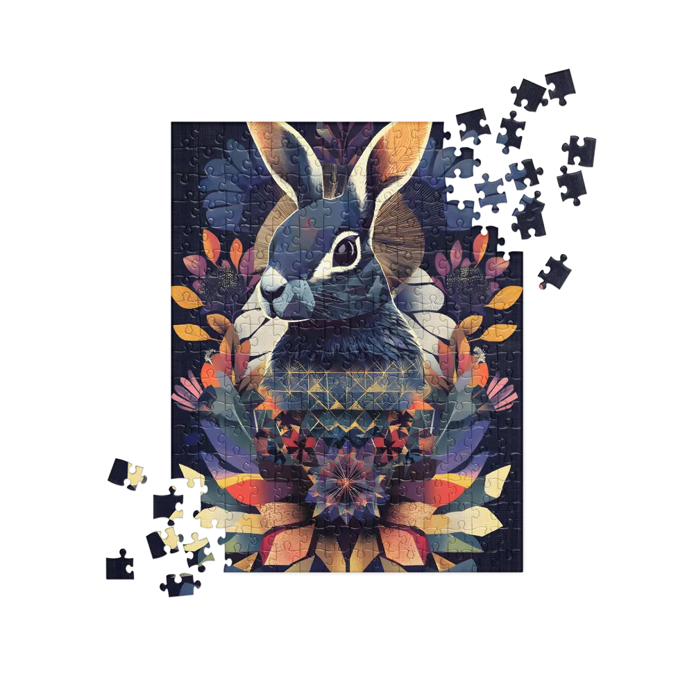 Ethereal Bunny: A Geometric Wonderland | Jigsaw Puzzle | 252 pieces