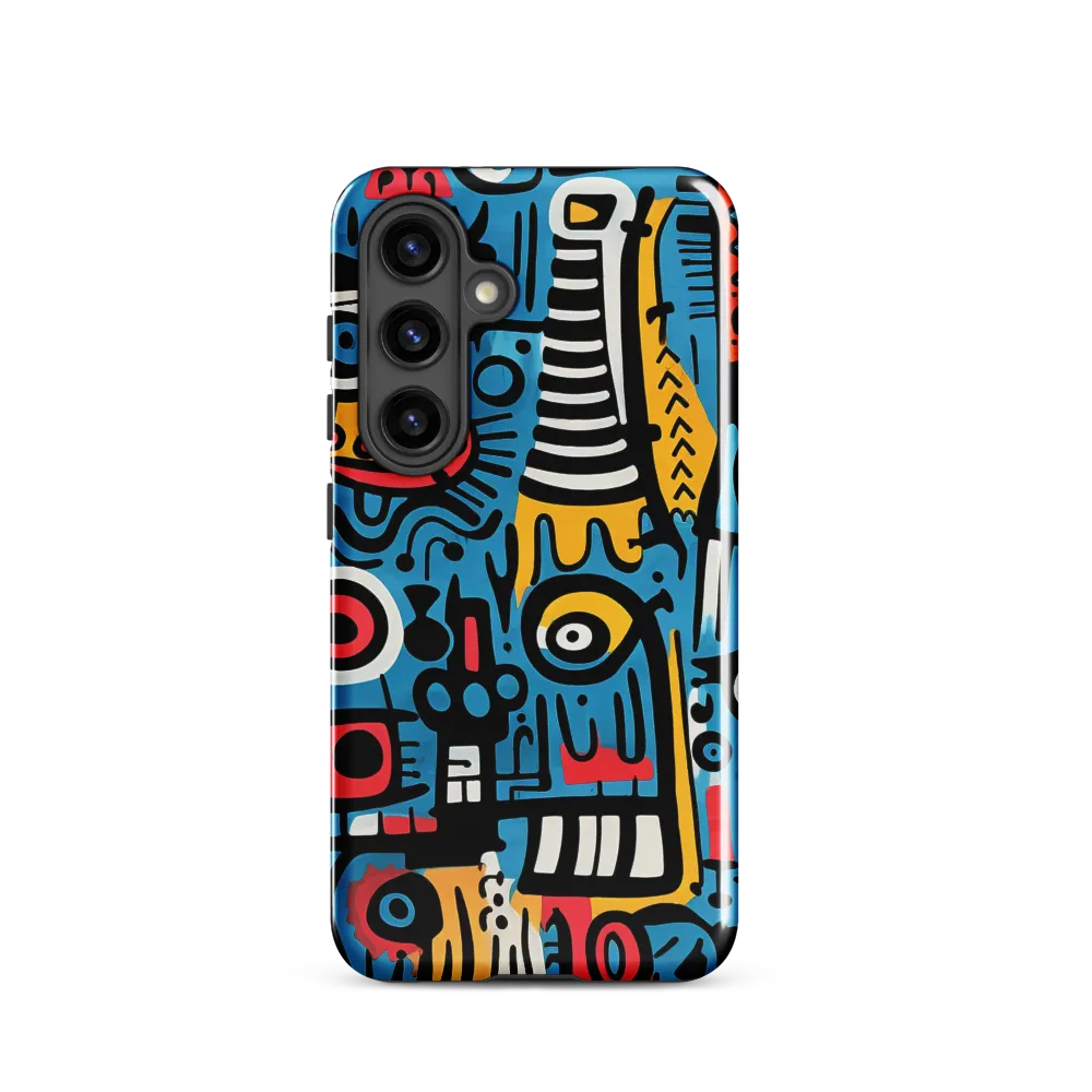 Intricate Playfulness in Geometric Abstract | Phone Case |  S24 | Tough Case | Glossy