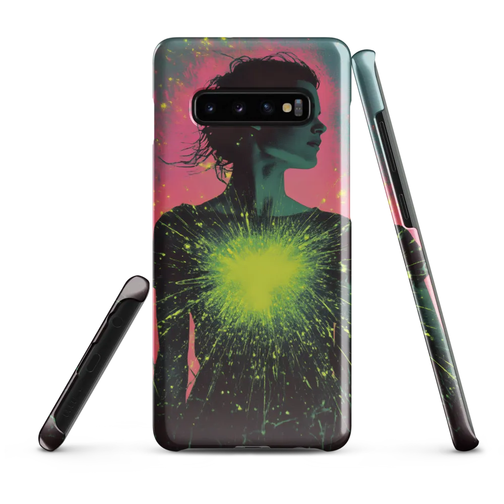 Cosmic Heart: A Surreal Portrait of Strength | Phone Case |  S10 Plus | Snap Case | Glossy