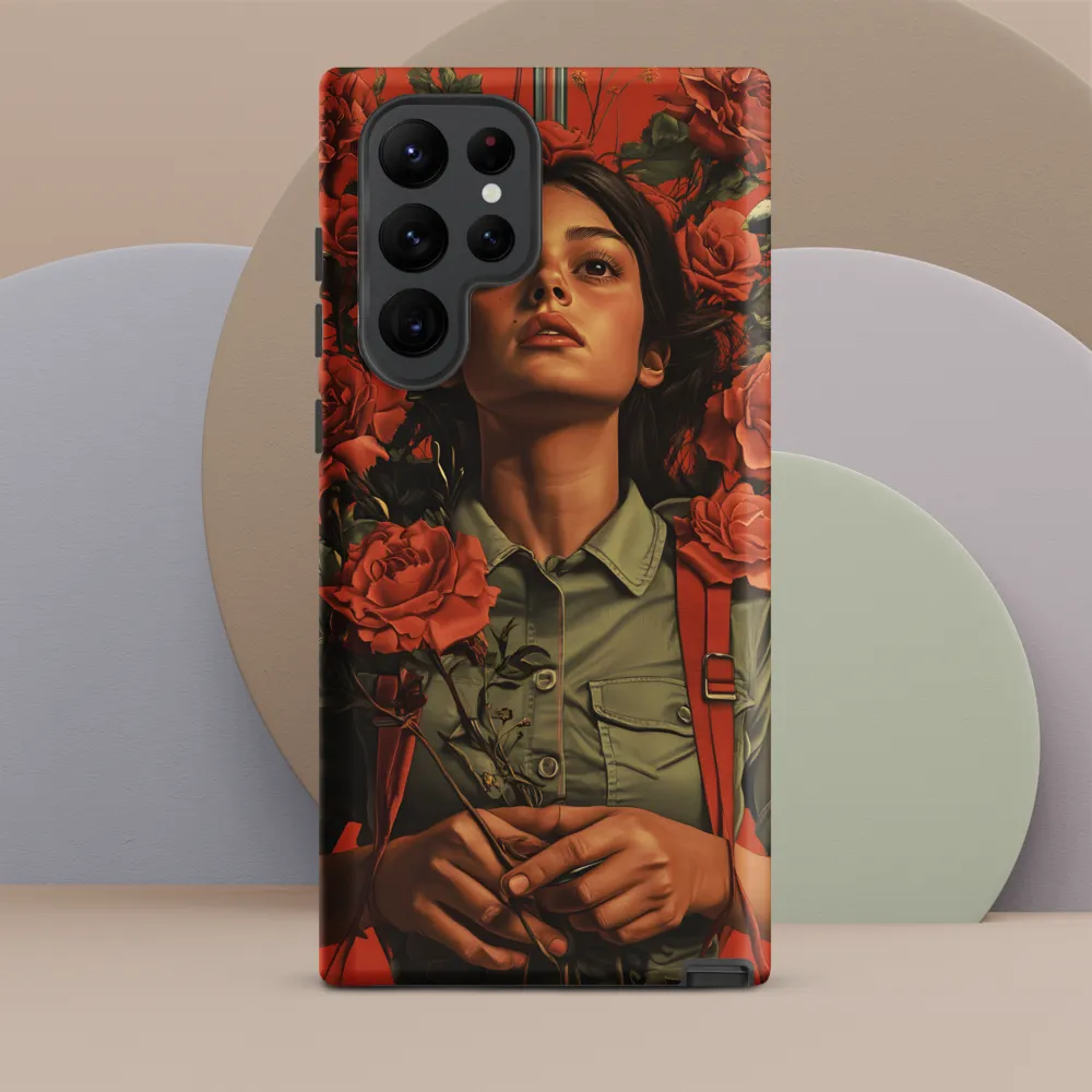 Harmony and Strength: A Portrait Among Roses