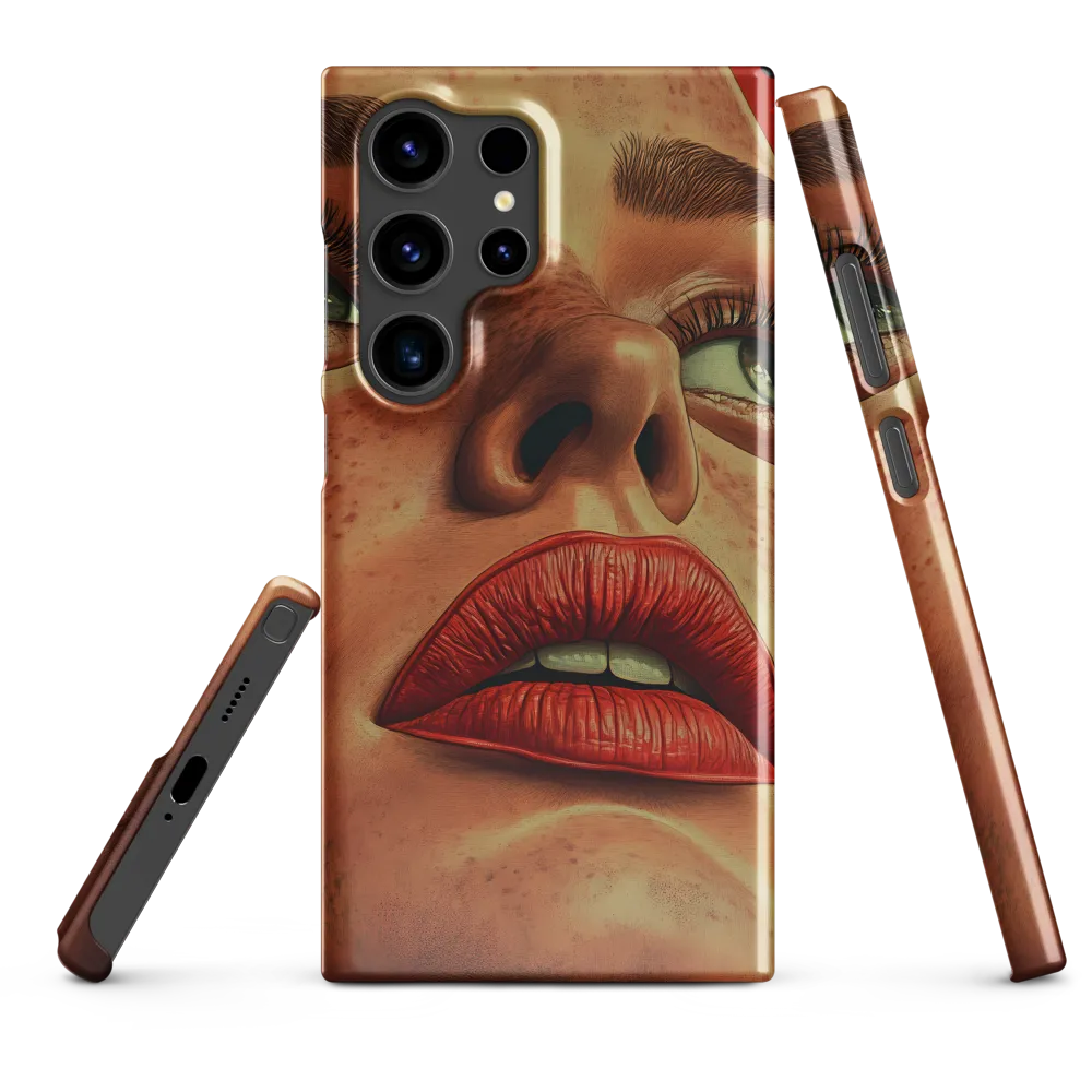 Red Intensity: A Portrait of Elegance | Phone Case |  S24 Ultra | Snap Case | Glossy