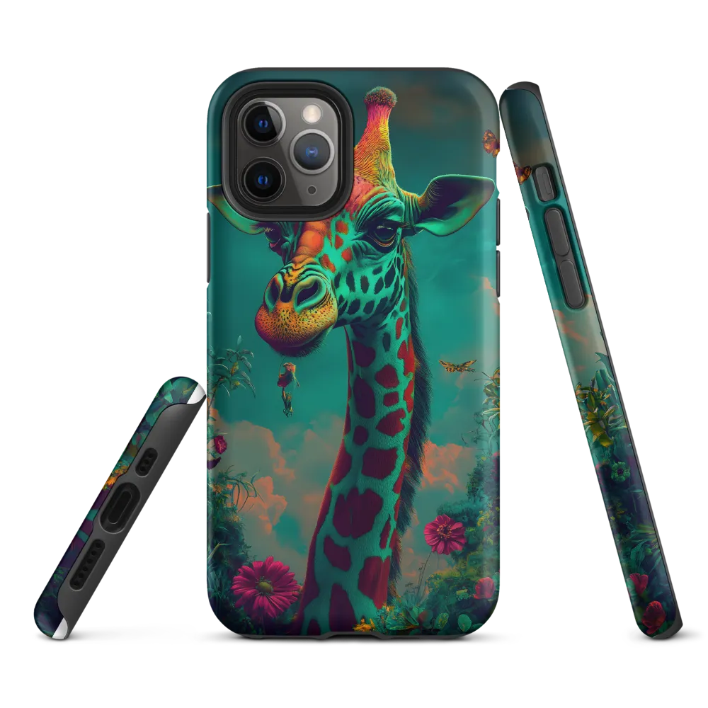 Whimsical Giraffe Among Blossoms