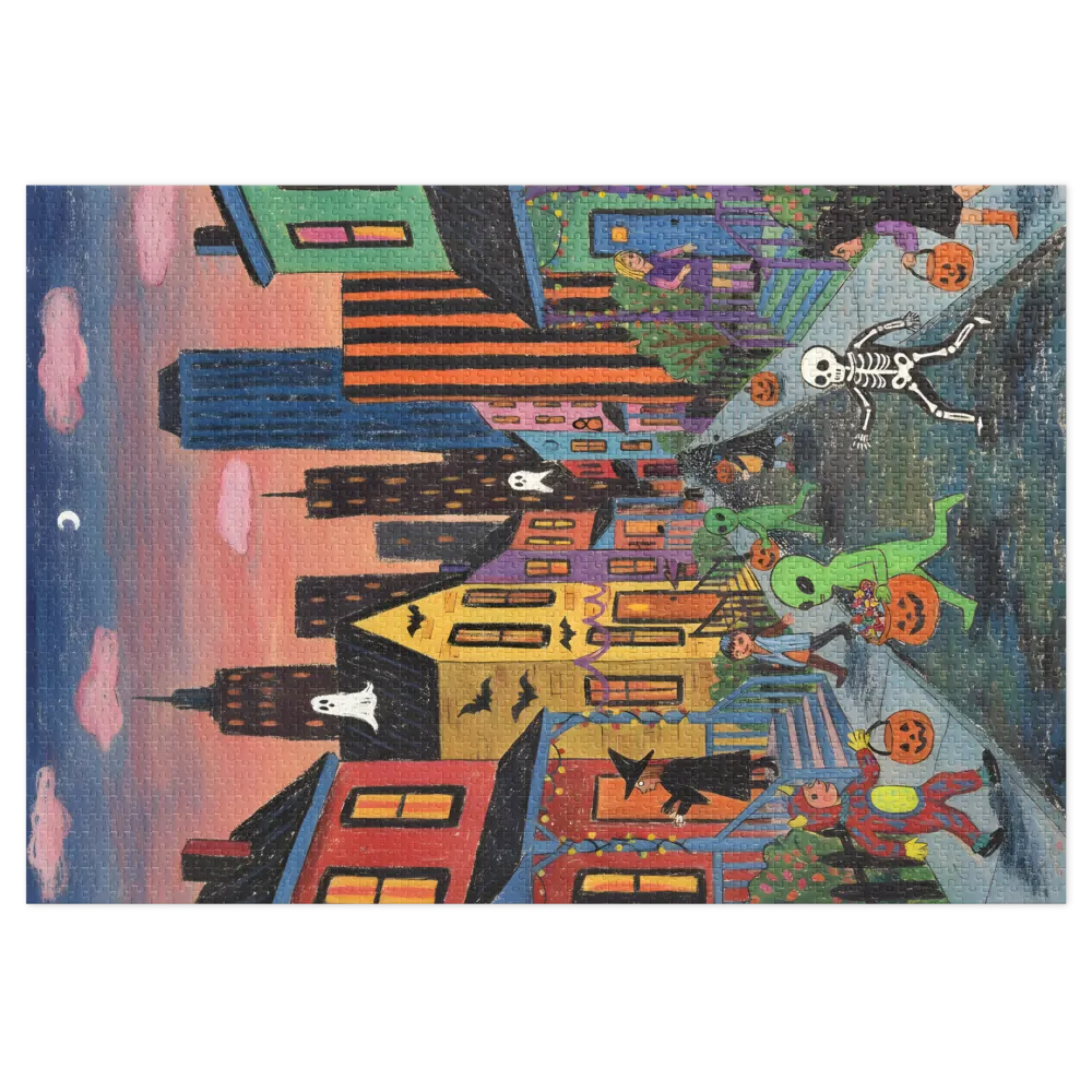 Whimsical Halloween Night 
 Jigsaw Puzzle in Tin Box