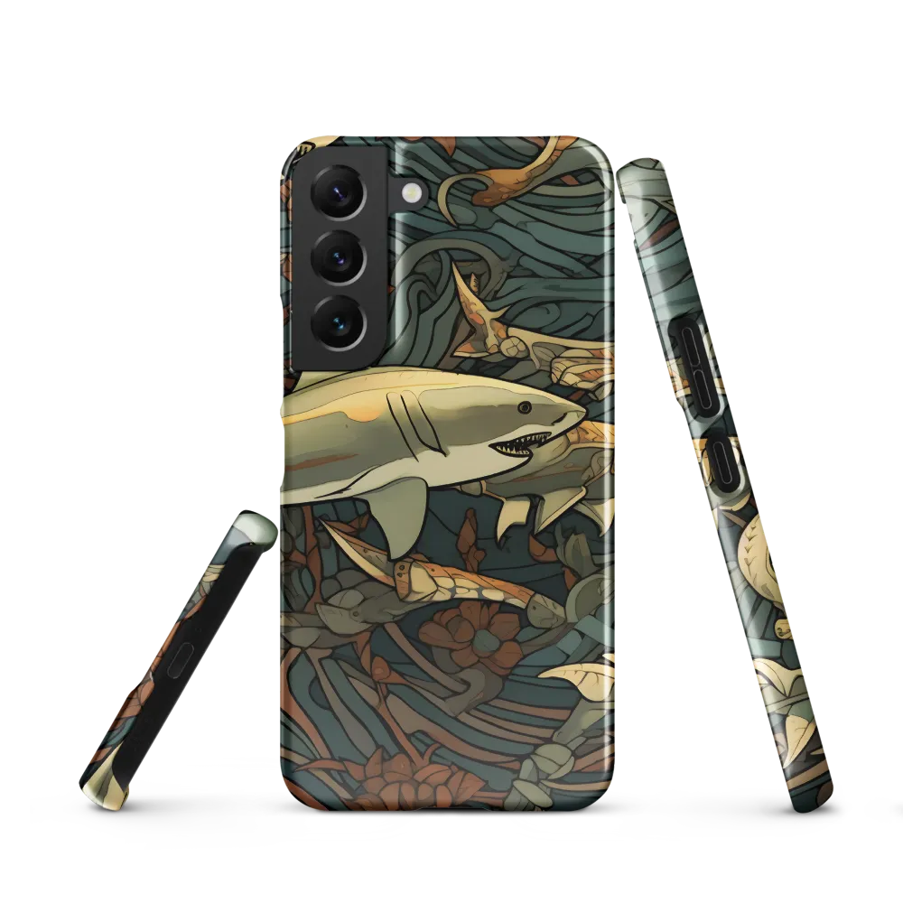 Dynamic Harmony of Sharks and Flora | Phone Case |  S22 | Snap Case | Glossy