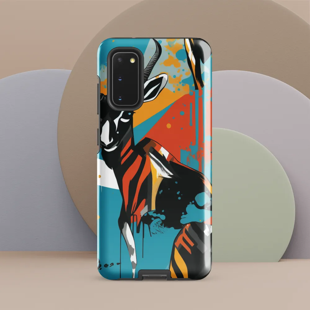 Dynamic Antelope in Vivid Abstract