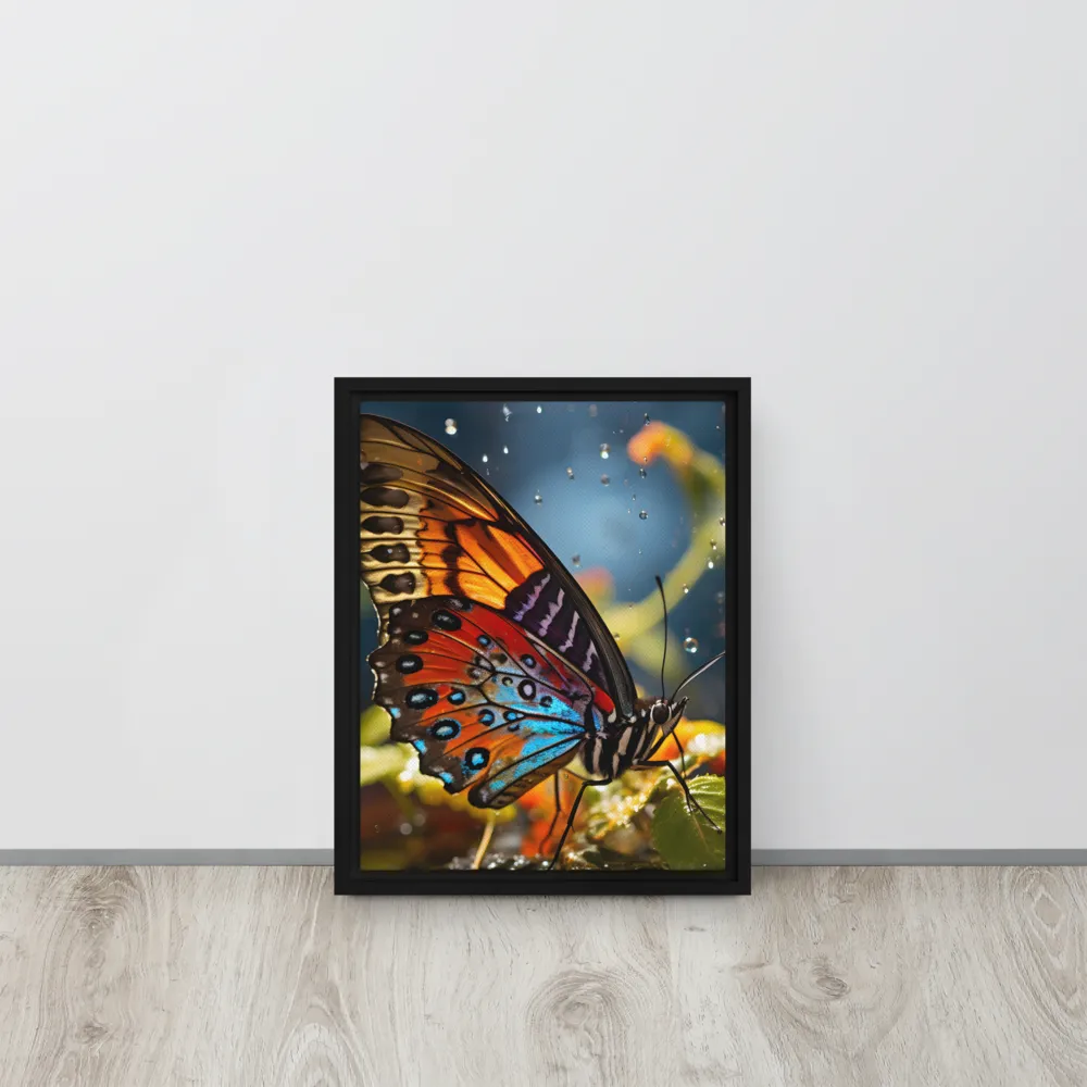 Dance of Colors: The Butterfly's Elegance | Canvas with Black Frame | 11″×14″