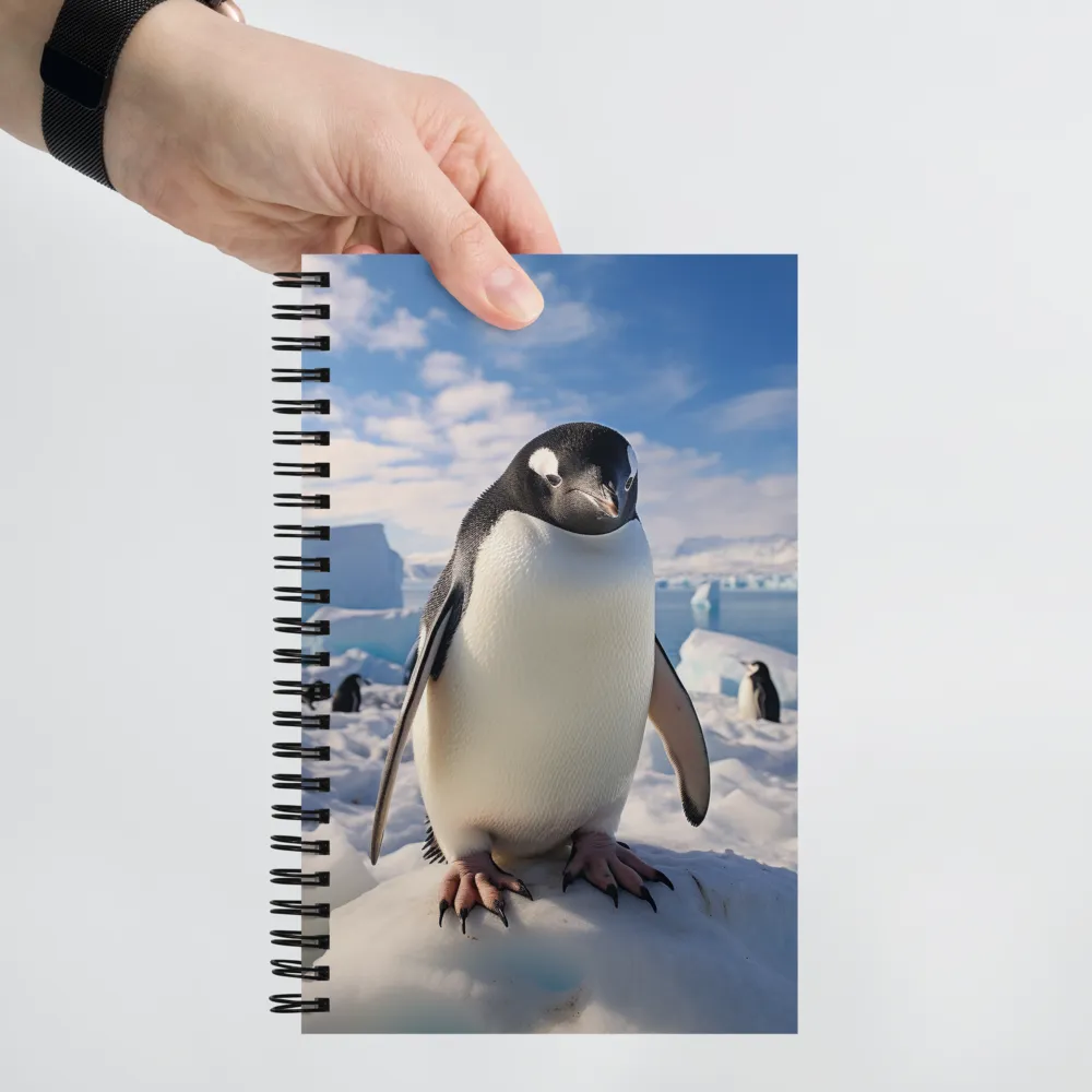 Solitary Majesty: Arctic Penguin on Ice | Spiral Notebook