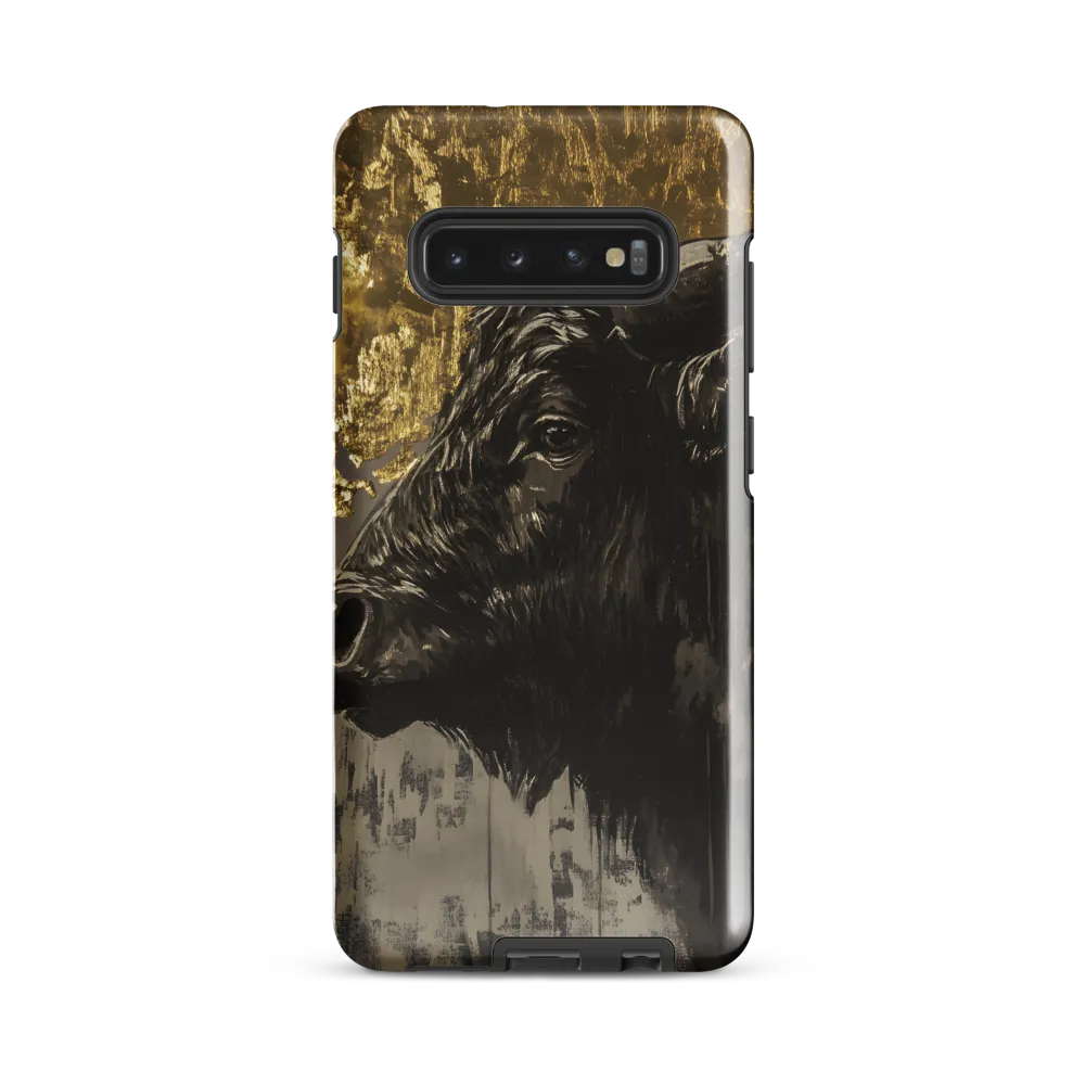 Majestic Bull Against the Golden Horizon | Phone Case |  S10 Plus | Tough Case | Glossy