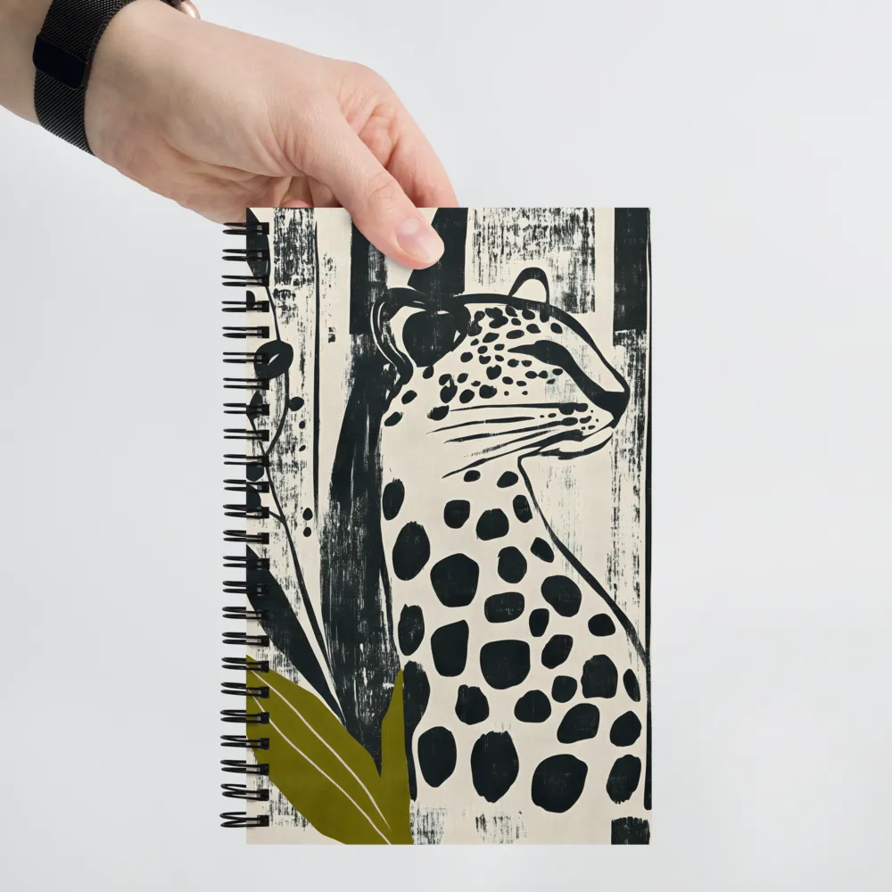 Leopard in Silhouette: A Modern Appeal | Spiral Notebook