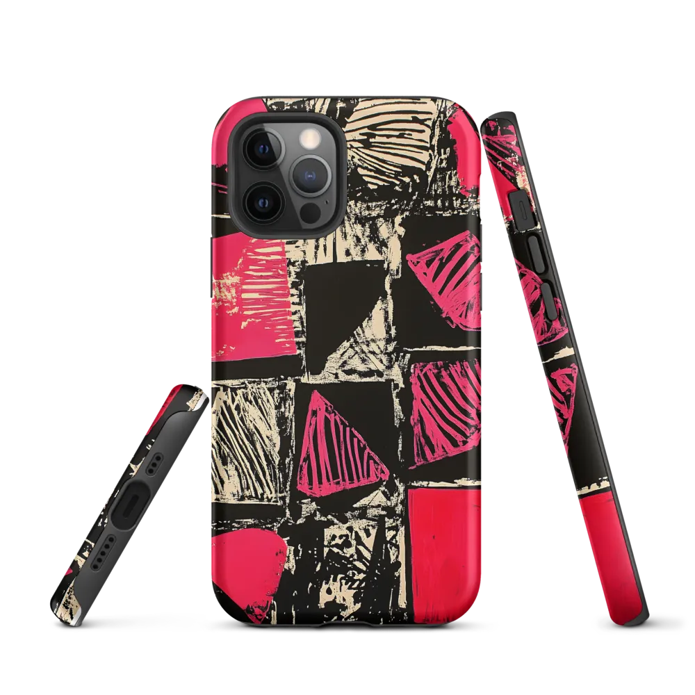 Geometric Symphony in Pink and Black