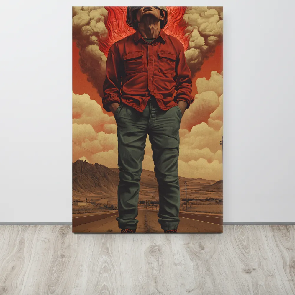 Defiant Spirit in a Surreal Landscape | Canvas | 24″×36″