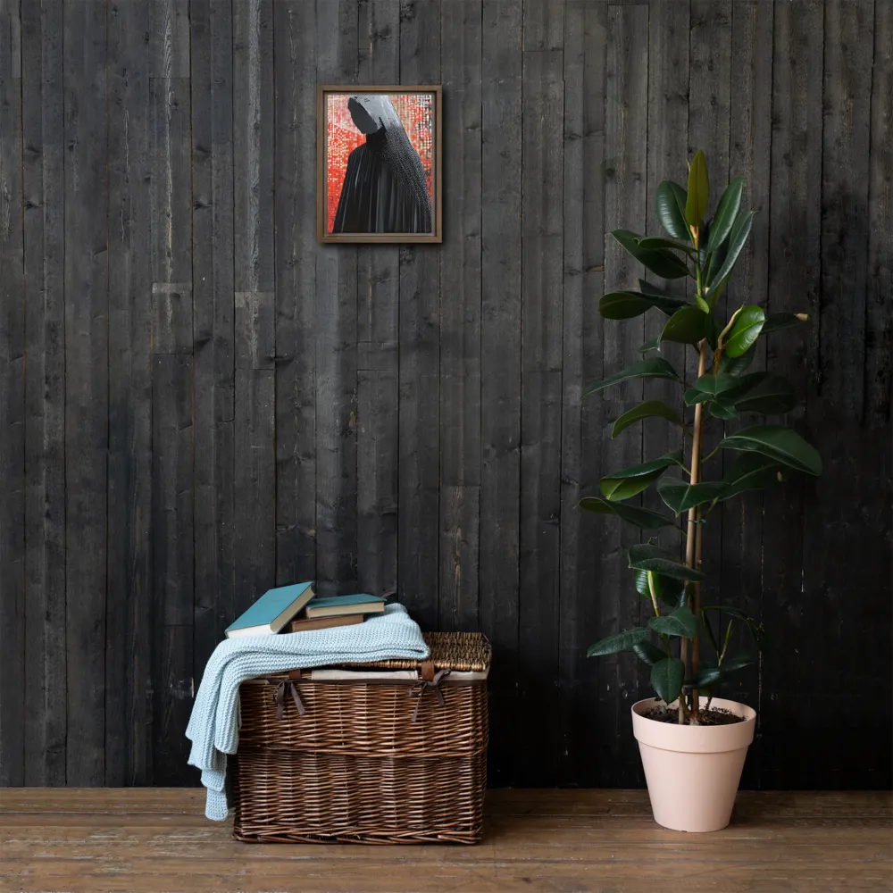 Veil of Modernity | Canvas with Brown Frame | 9″×12″
