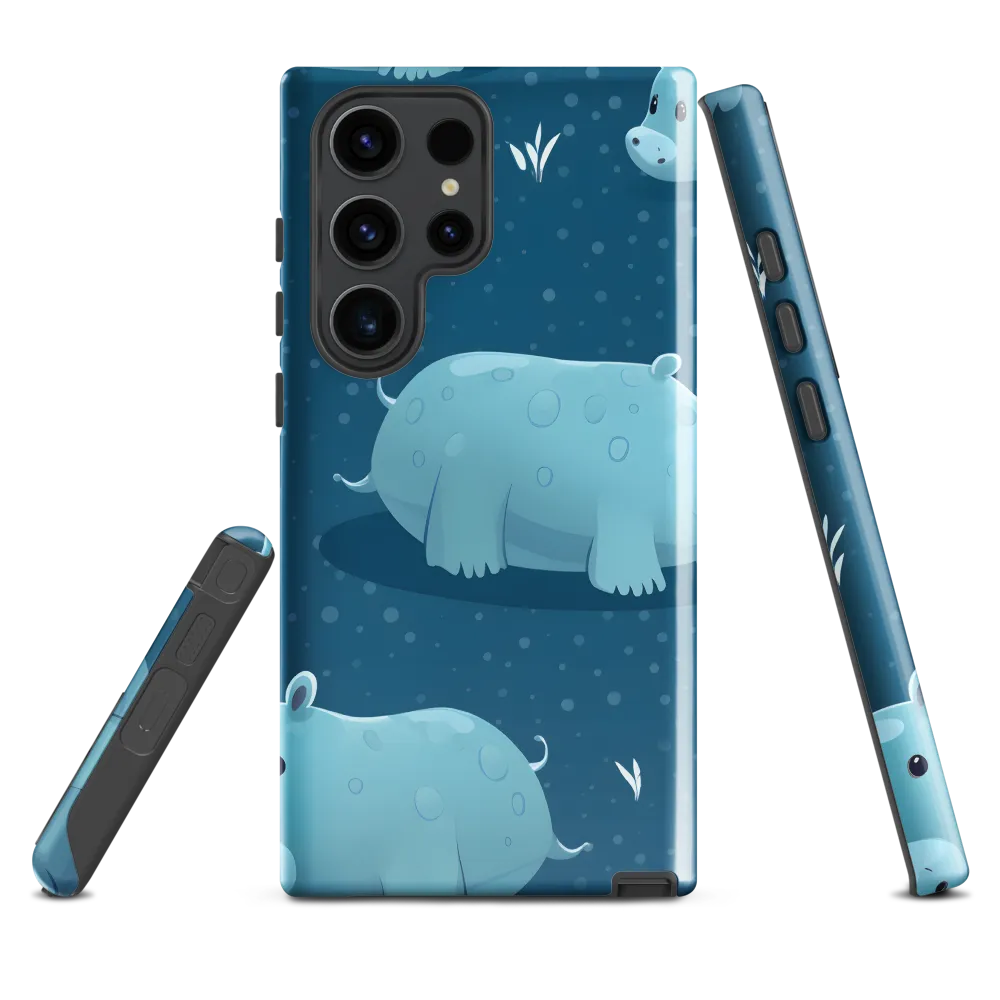 Whimsical Hippo Play | Phone Case |  S23 Ultra | Tough Case | Glossy