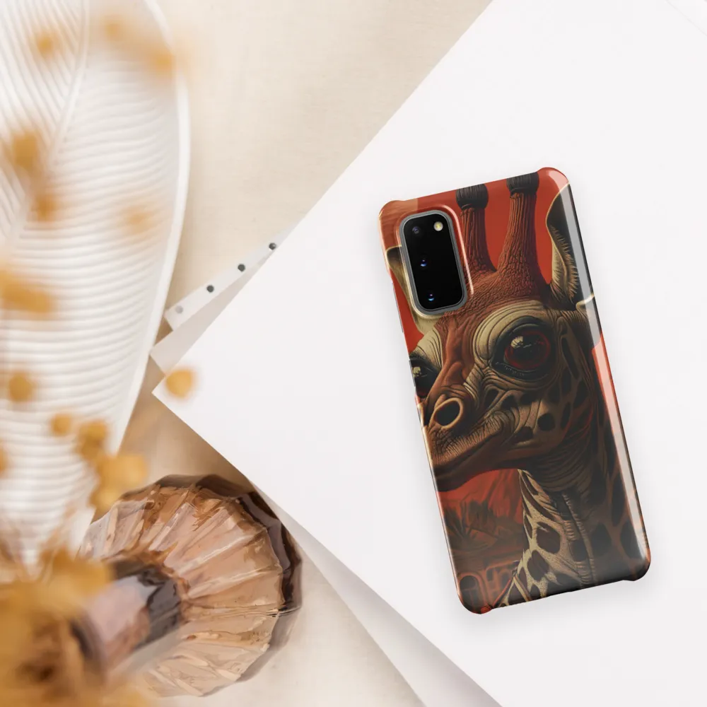 Whimsical Giraffe in an Orange Dreamscape