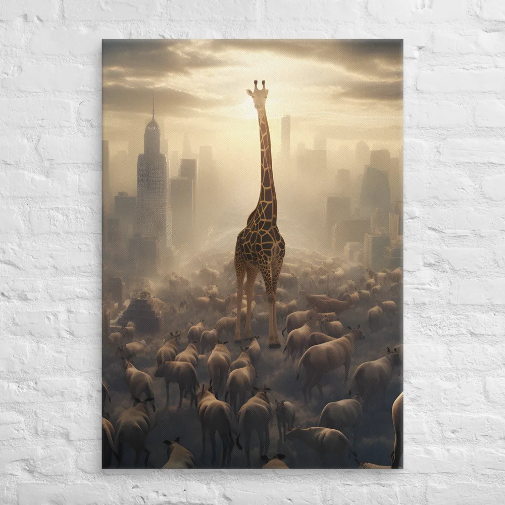 Urban Serengeti: A Giraffe's Perspective | Canvas | 28″×40″