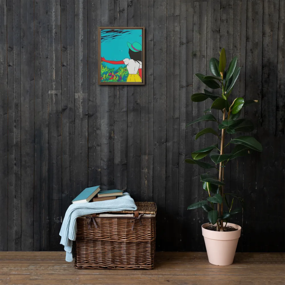 Whimsical Encounter | Canvas with Brown Frame | 11″×14″