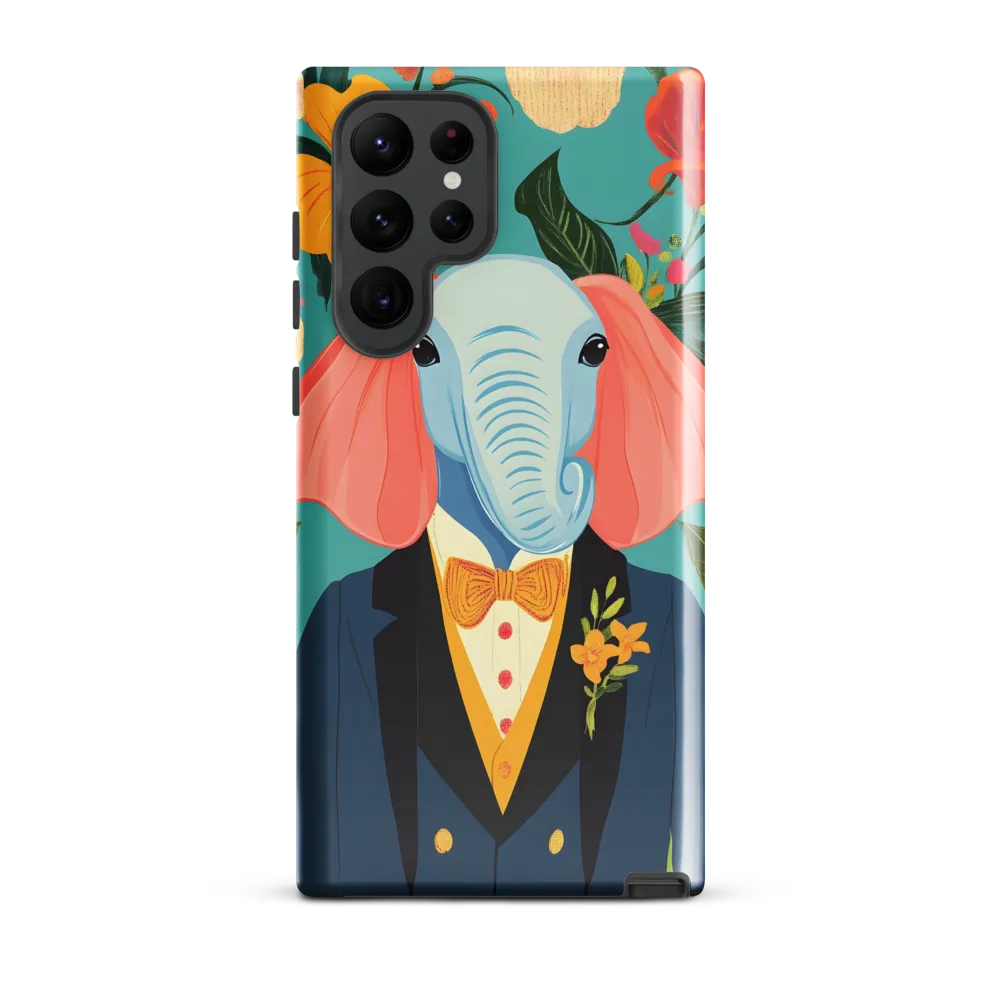 Dapper Elephant in Floral Tailcoat