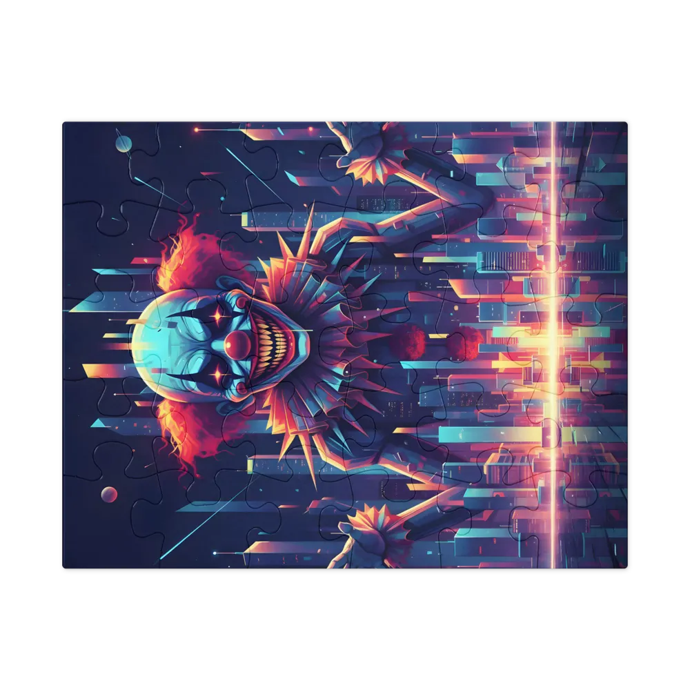 Neon Nightmare Clown 
 Jigsaw Puzzle in Tin Box