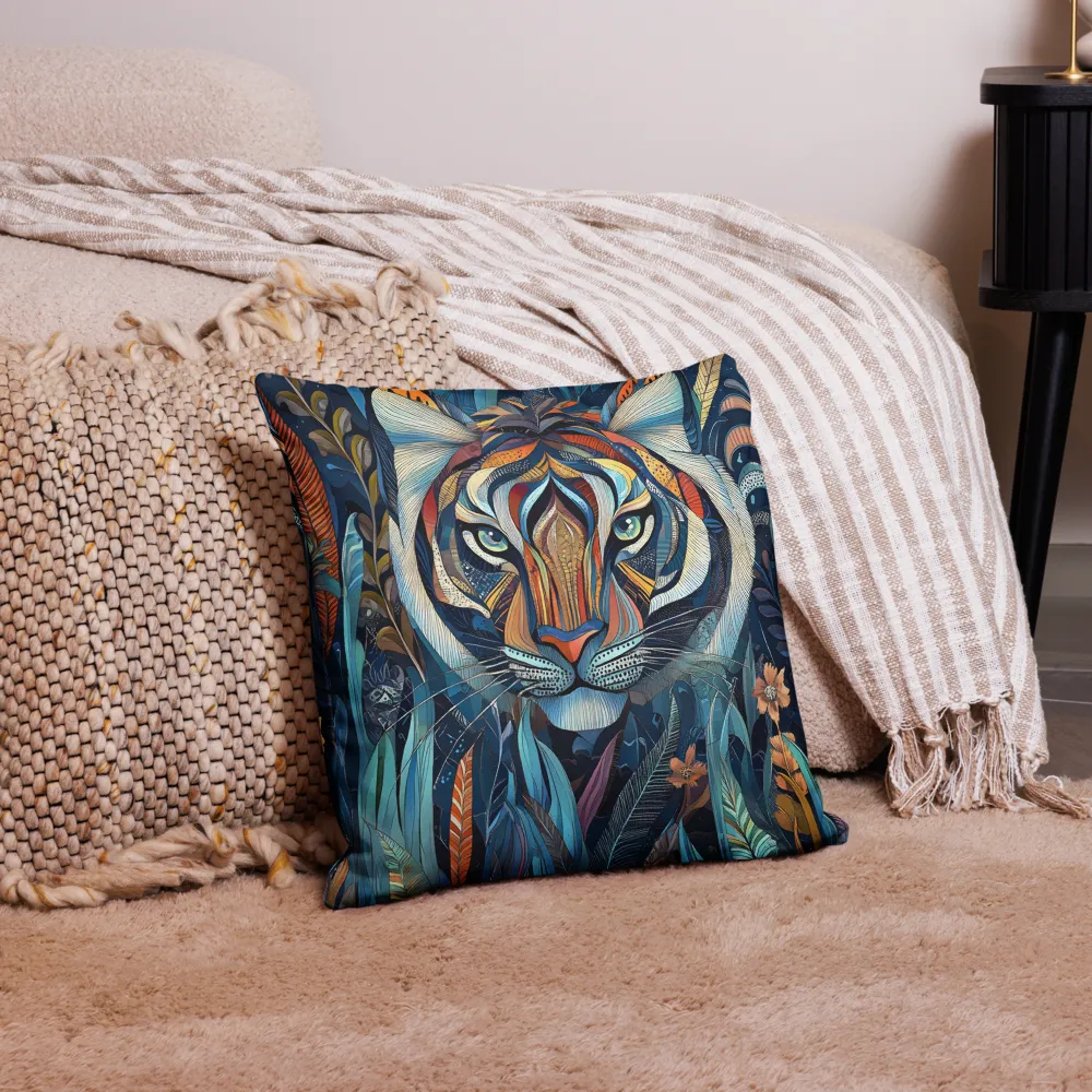 Ornamental Tiger in Teal and Orange