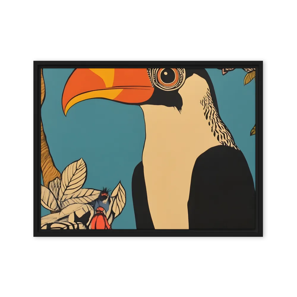 Tropical Majesty: The Toucan at Rest | Canvas with Black Frame | 18″×24″