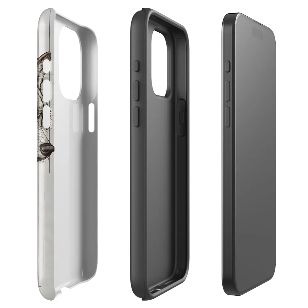 Geometric Harmony: The Essence of Wolves | Phone Case |  15 Pro Max | Tough Case | Matte